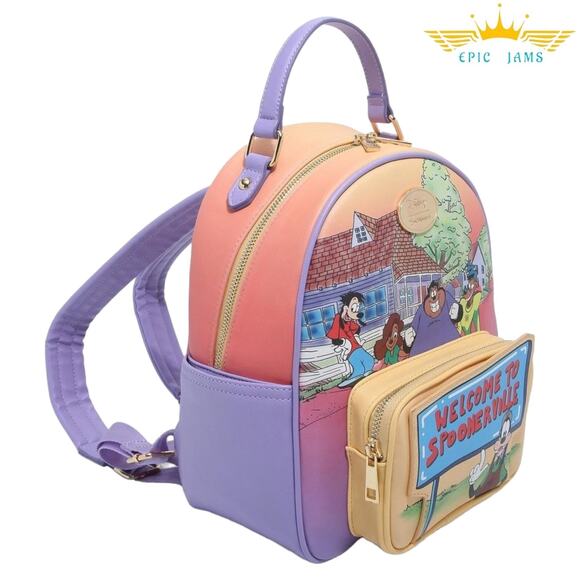 Disney A Goofy Movie Max and Roxanne Spoonerville Sound Mini Backpack Bag - Picture 2 of 3